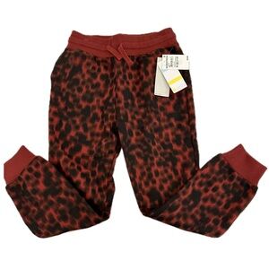 New!  Zella Girls Cara Joggers in Rust Madder Tortoise Print Pants Large
